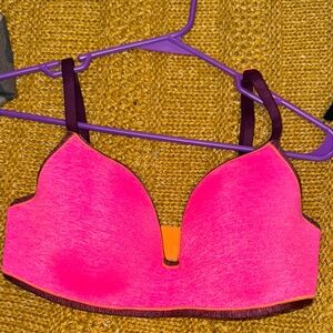 Vibrant Pink and Orange Bra no underwire